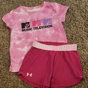 UA Shorts & MTV T-shirt